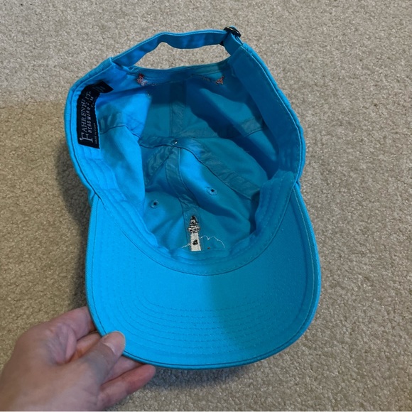 Turquoise Embroidered Lighthouse Baseball Hat Garment Washed Cotton -OSFM - Picture 6 of 8